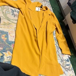 Forever 21 Mustard Long Sleeve Dress
